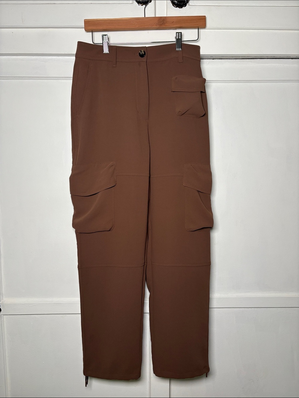 Aritzia Wilfred Chocolate Cargo Straight Leg Trouser Size 6